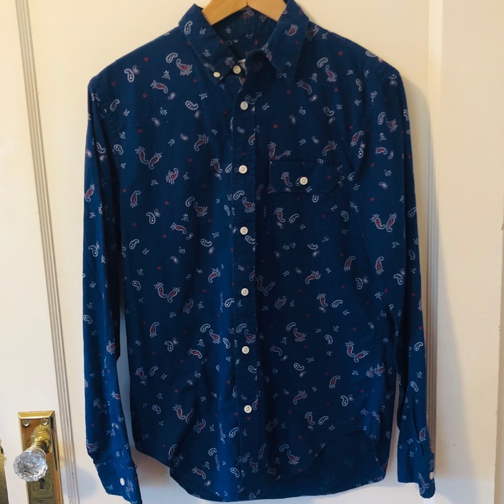 Club Monaco Men’s Paisley Button Down Shirt